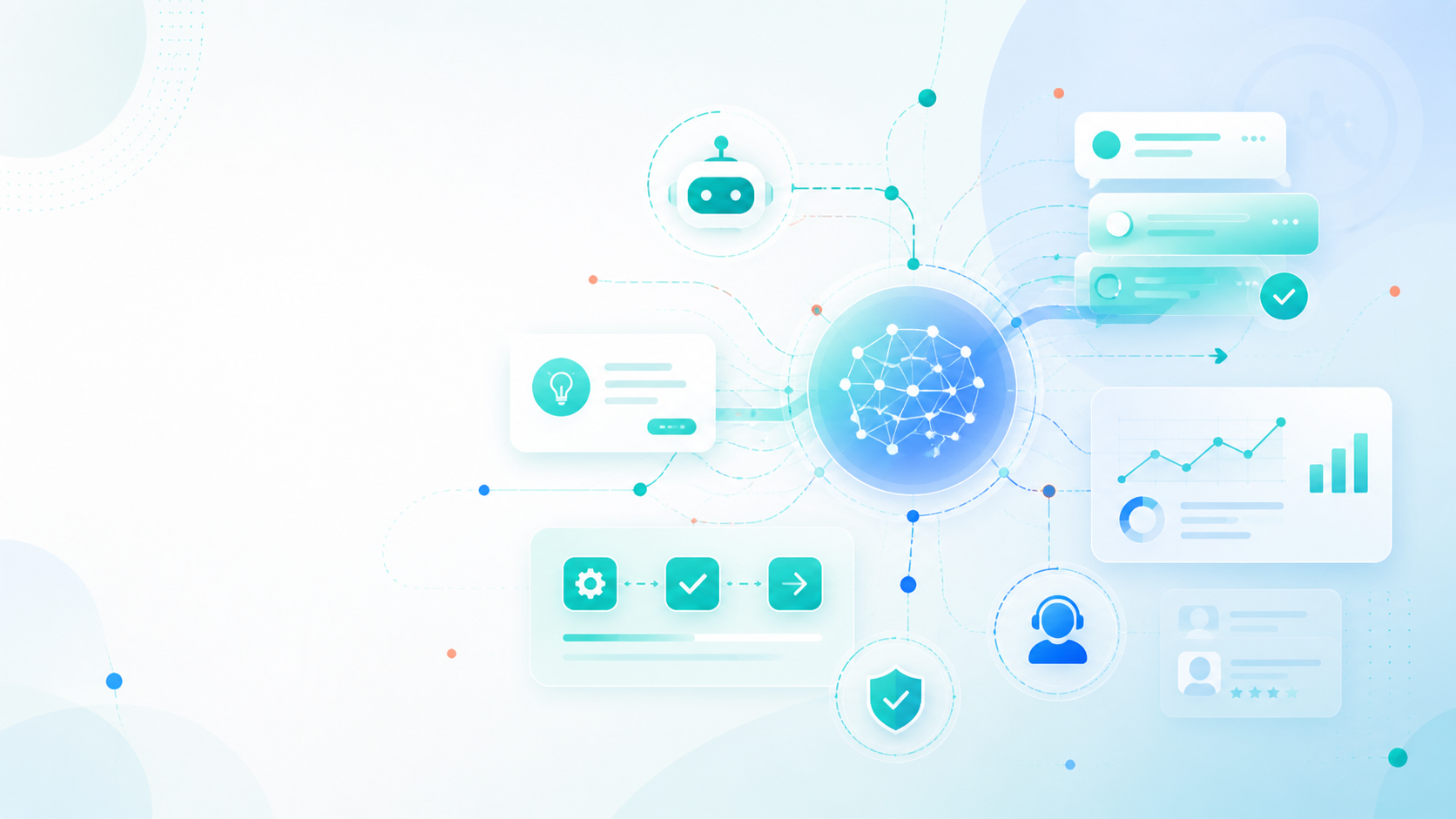 Abstract AI helpdesk illustration