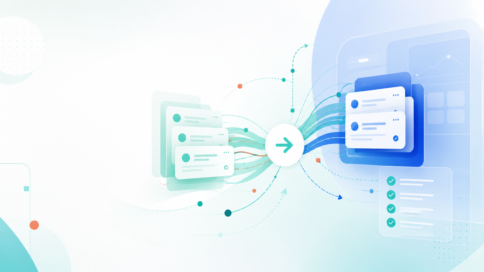 Abstract data flow illustration for migration